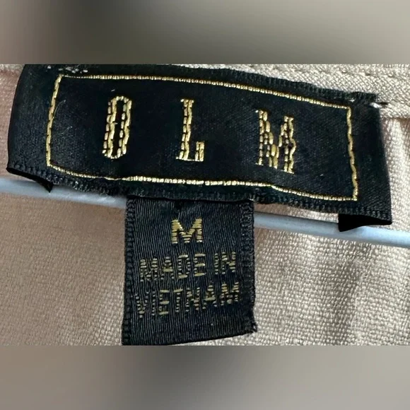 OLM Flutter Sleeve Beige Mock Wrap V Neck Top - Picture 6 of 7